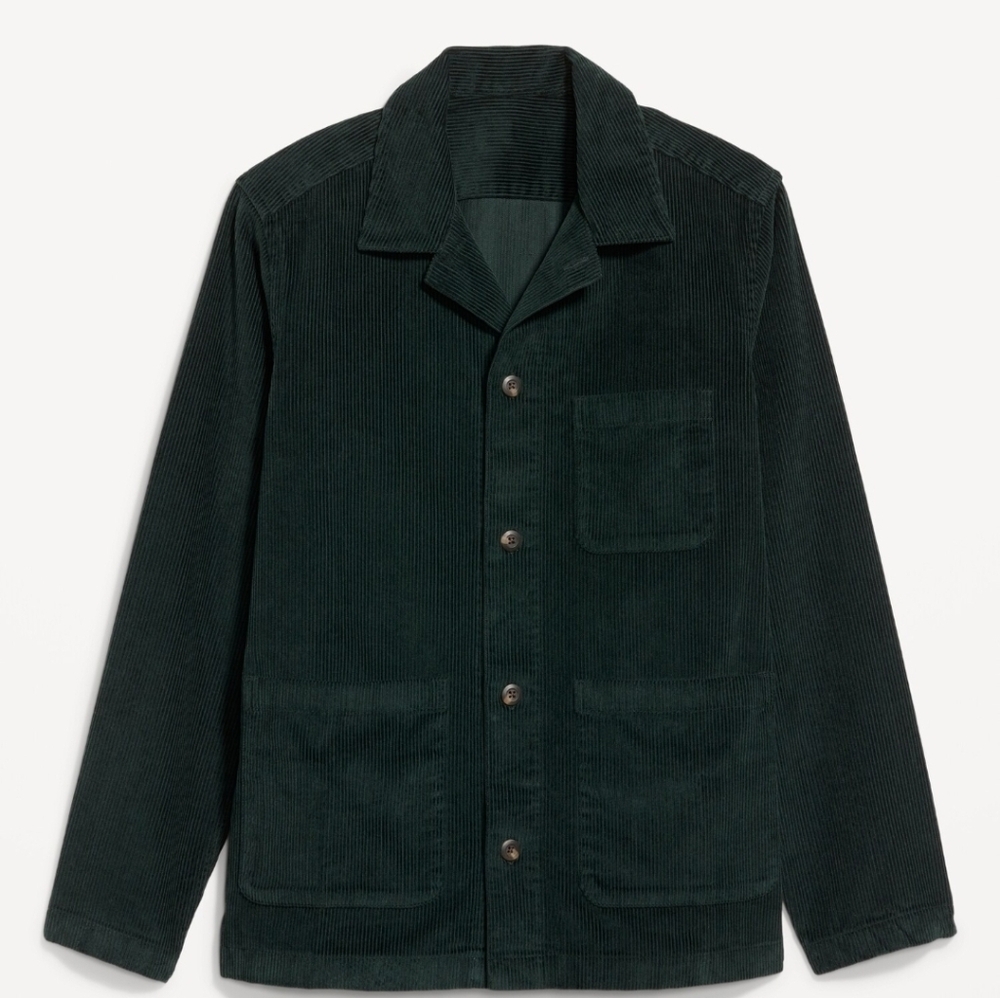 Men's Old Navy Jacket Corduroy Green XL New Chore